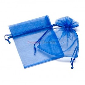 gavepose i organza - blå